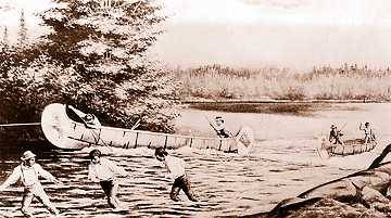 An Early Birch Bark Canoe